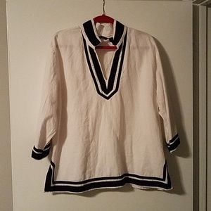 Linen White and Black Tunic